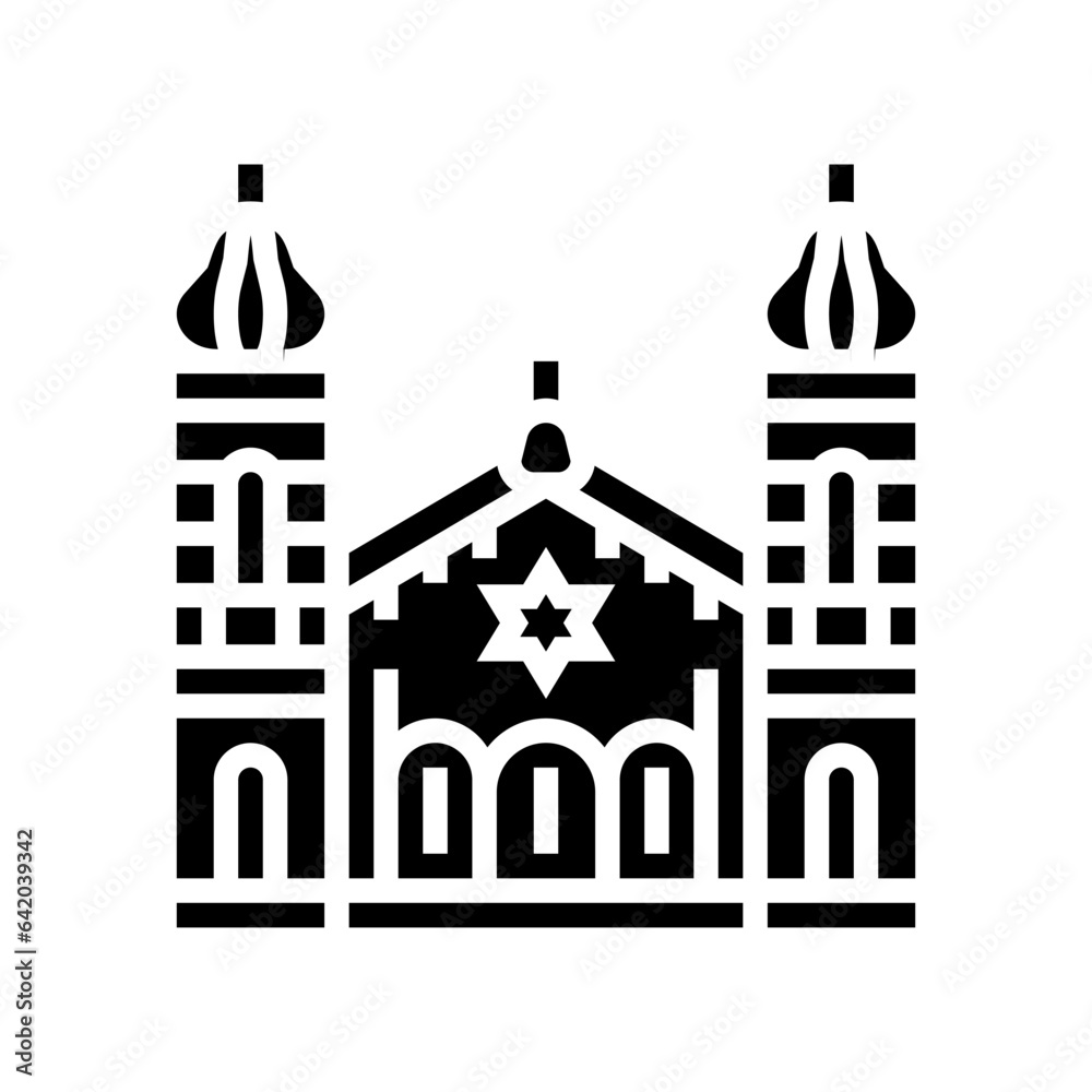 synagogue building jewish glyph icon vector. synagogue building jewish sign. isolated symbol illustration