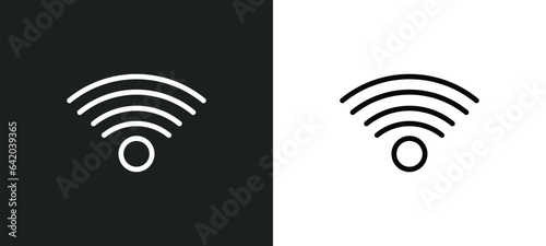 wireless icon isolated in white and black colors. wireless outline vector icon from shapes collection for web, mobile apps and ui.
