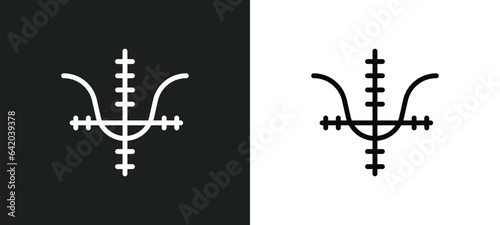 parabola icon isolated in white and black colors. parabola outline vector icon from shapes collection for web, mobile apps and ui.