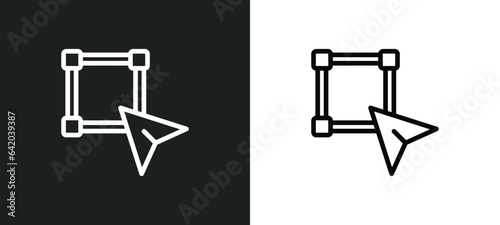 paint selection icon isolated in white and black colors. paint selection outline vector icon from shapes collection for web, mobile apps and ui.