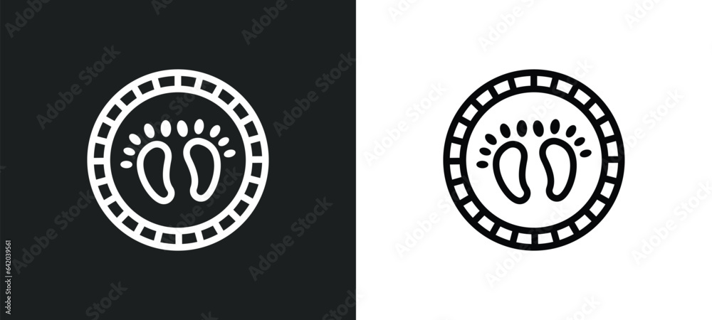 barefoot icon isolated in white and black colors. barefoot outline vector icon from signs collection for web, mobile apps and ui.