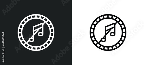 no music icon isolated in white and black colors. no music outline vector icon from signs collection for web, mobile apps and ui.