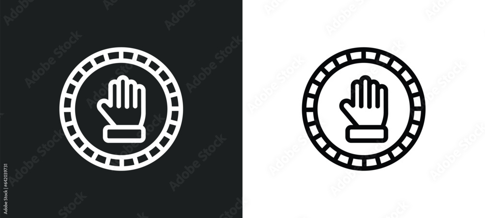 stop icon isolated in white and black colors. stop outline vector icon from signs collection for web, mobile apps and ui.