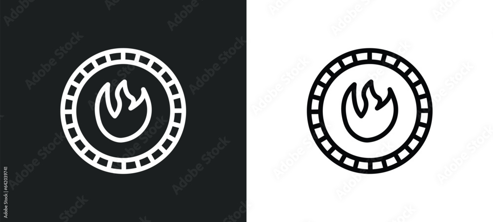 Obraz premium fire warning icon isolated in white and black colors. fire warning outline vector icon from signs collection for web, mobile apps and ui.
