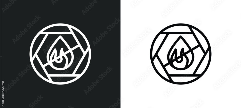 no fire allowed icon isolated in white and black colors. no fire allowed outline vector icon from signs collection for web, mobile apps and ui.