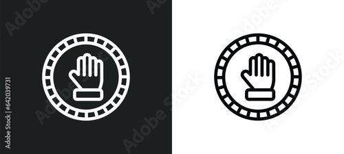 stop icon isolated in white and black colors. stop outline vector icon from signs collection for web, mobile apps and ui.