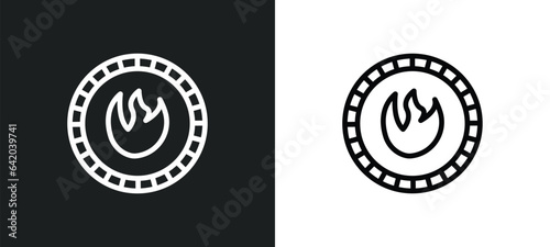 fire warning icon isolated in white and black colors. fire warning outline vector icon from signs collection for web, mobile apps and ui.