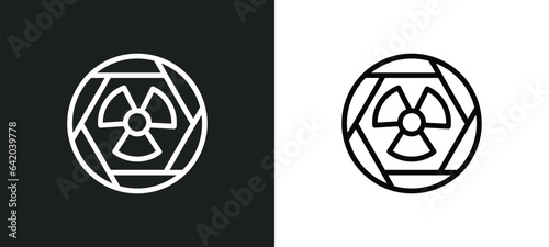 radiation icon isolated in white and black colors. radiation outline vector icon from signs collection for web, mobile apps and ui.