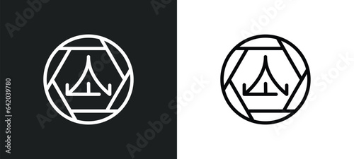 tent icon isolated in white and black colors. tent outline vector icon from signs collection for web, mobile apps and ui.