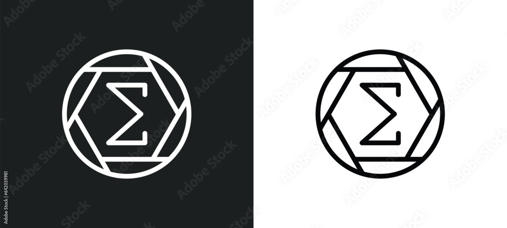 the sum of icon isolated in white and black colors. the sum of outline vector icon from signs collection for web, mobile apps and ui. the sum of icon isolated in white and black colors. the sum of outline vector icon from signs collection for web, mobile apps and ui.