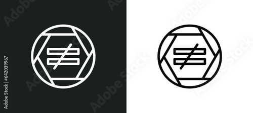 is not equal to icon isolated in white and black colors. is not equal to outline vector icon from signs collection for web, mobile apps and ui.