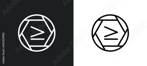 is greater than icon isolated in white and black colors. is greater than outline vector icon from signs collection for web, mobile apps and ui. photo