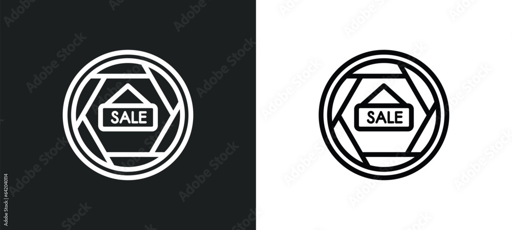 sale icon isolated in white and black colors. sale outline vector icon from signs collection for web, mobile apps and ui. sale icon isolated in white and black colors. sale outline vector icon from signs collection for web, mobile apps and ui.