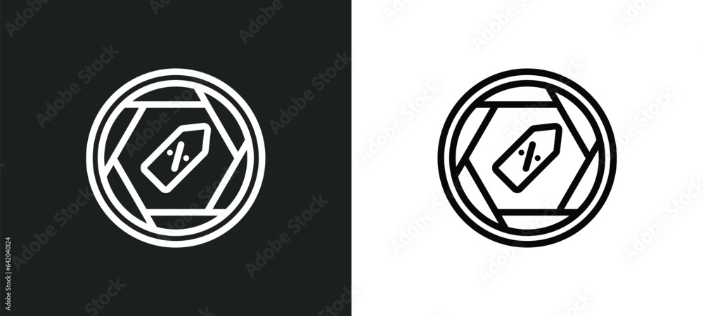 discounts icon isolated in white and black colors. discounts outline vector icon from signs collection for web, mobile apps and ui. discounts icon isolated in white and black colors. discounts outline vector icon from signs collection for web, mobile apps and ui.