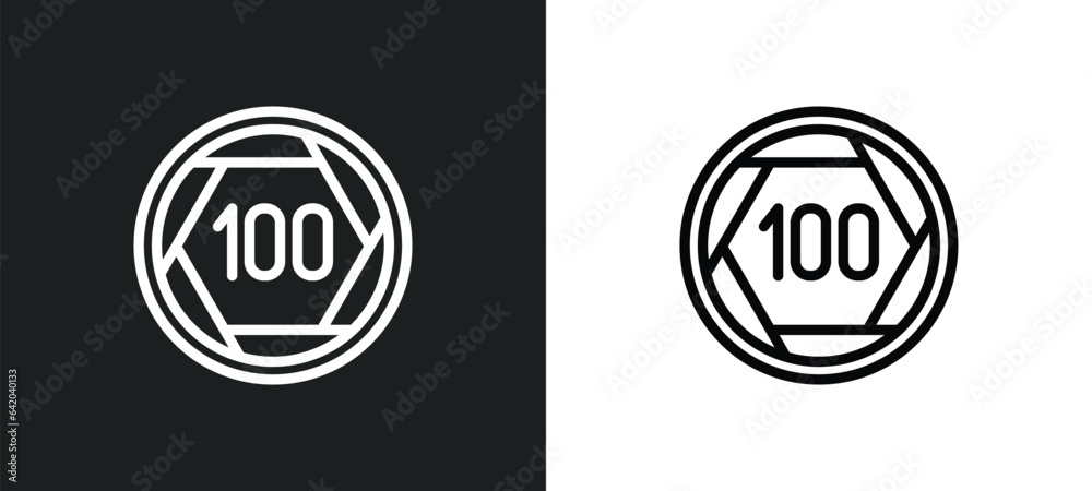 speed limit 100 icon isolated in white and black colors. speed limit 100 outline vector icon from signs collection for web, mobile apps and ui. speed limit 100 icon isolated in white and black colors. speed limit 100 outline vector icon from signs collection for web, mobile apps and ui.