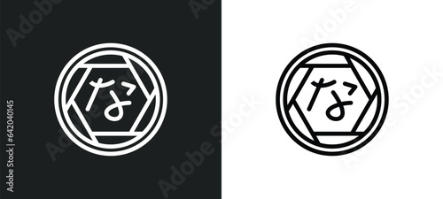 kanji icon isolated in white and black colors. kanji outline vector icon from signs collection for web, mobile apps and ui.