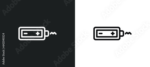 small battery with medium charge icon isolated in white and black colors. small battery with medium charge outline vector icon from technology collection for web, mobile apps and ui.