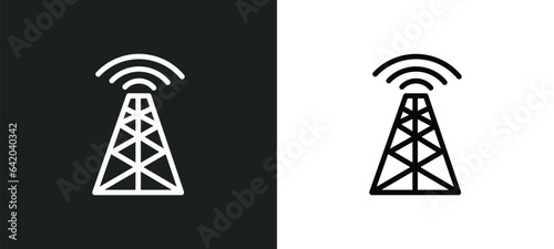 cell tower icon isolated in white and black colors. cell tower outline vector icon from technology collection for web, mobile apps and ui.