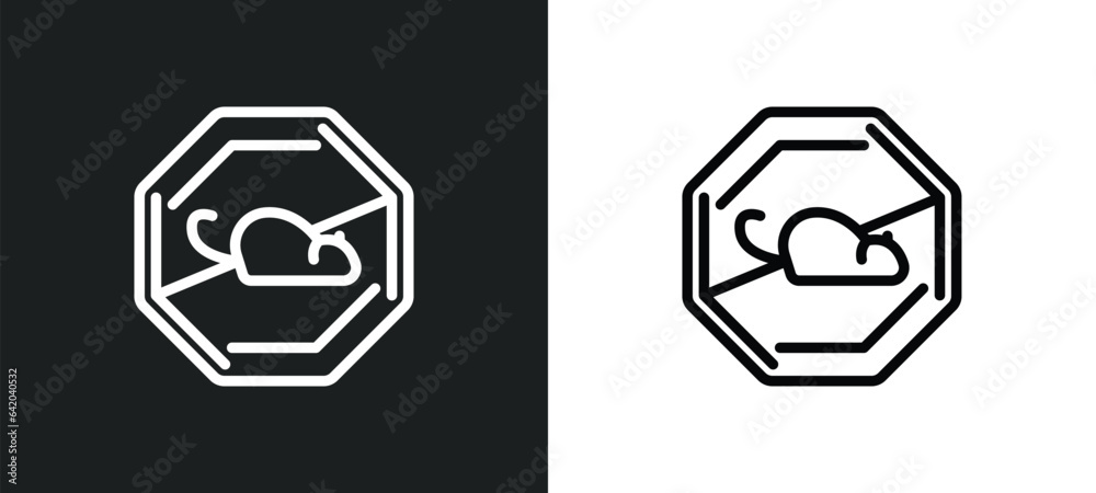 Vetor de no rodents icon isolated in white and black colors. no rodents ...