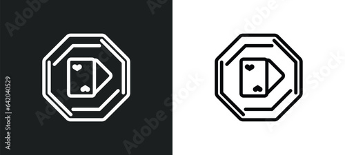 no gambling icon isolated in white and black colors. no gambling outline vector icon from traffic signs collection for web, mobile apps and ui.