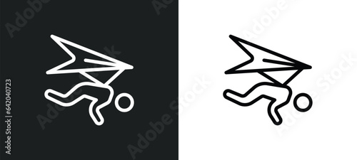 glide icon isolated in white and black colors. glide outline vector icon from user collection for web, mobile apps and ui.