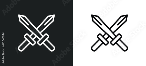 battle icon isolated in white and black colors. battle outline vector icon from weapons collection for web, mobile apps and ui.