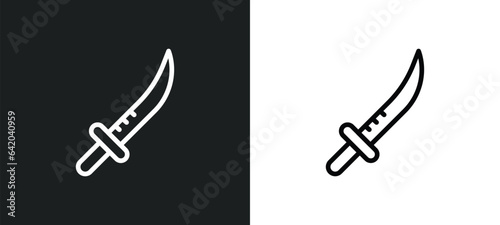 sabre icon isolated in white and black colors. sabre outline vector icon from weapons collection for web, mobile apps and ui.