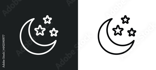 night icon isolated in white and black colors. night outline vector icon from weather collection for web, mobile apps and ui.