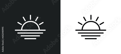 aurora icon isolated in white and black colors. aurora outline vector icon from weather collection for web, mobile apps and ui.