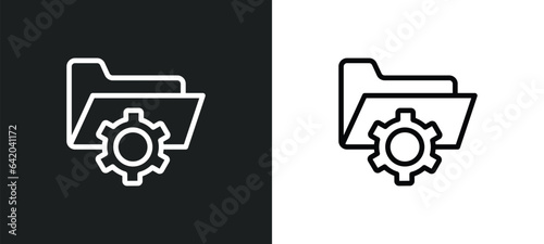 folder management icon isolated in white and black colors. folder management outline vector icon from web hosting collection for web, mobile apps and ui.