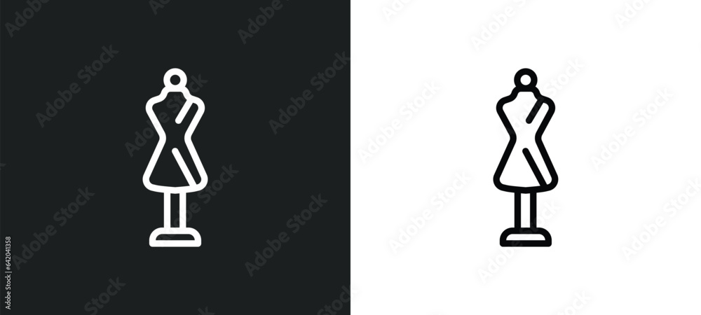 couture mannequin? icon isolated in white and black colors. couture mannequin? outline vector icon from woman clothing collection for web, mobile apps and ui. couture mannequin? icon isolated in white and black colors. couture mannequin? outline vector icon from woman clothing collection for web, mobile apps and ui.