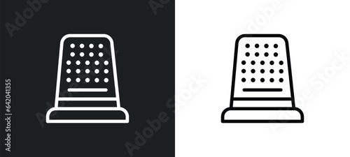 sewing thimble black variant? icon isolated in white and black colors. sewing thimble black variant? outline vector icon from woman clothing collection for web, mobile apps and ui.