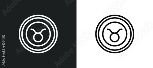 taurus icon isolated in white and black colors. taurus outline vector icon from zodiac collection for web, mobile apps and ui.