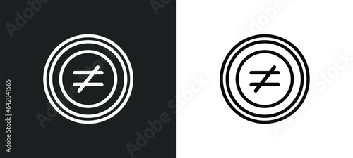 inequality icon isolated in white and black colors. inequality outline vector icon from zodiac collection for web, mobile apps and ui.