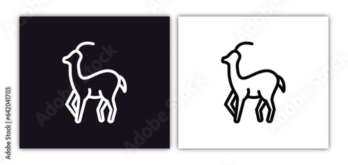 gazelle icon isolated in white and black colors. gazelle outline vector icon from animals collection for web, mobile apps and ui.