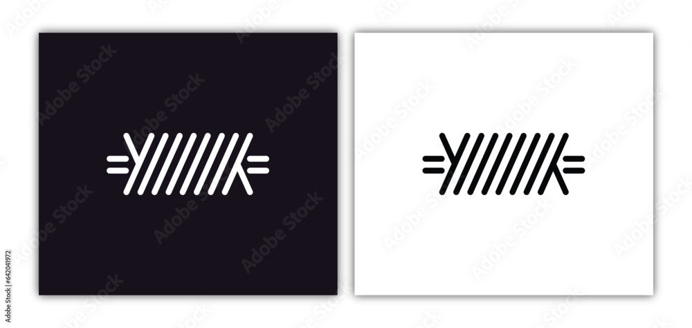 Obraz premium barbed icon isolated in white and black colors. barbed outline vector icon from army and war collection for web, mobile apps and ui.