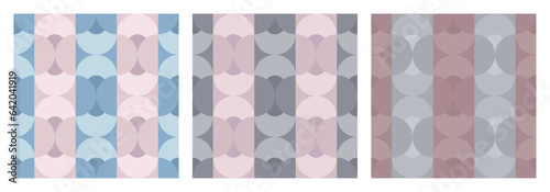 Seamless pattern set for ceramic tiles, wrapping paper, interior decor. Pastel color geometric pattern. Fashionable pastel color combinations. Trends. Tile design for bathroom and kitchen.