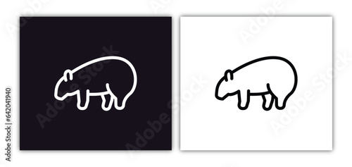 wombat icon isolated in white and black colors. wombat outline vector icon from animals collection for web, mobile apps and ui.