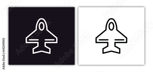 air force icon isolated in white and black colors. air force outline vector icon from army and war collection for web, mobile apps and ui.