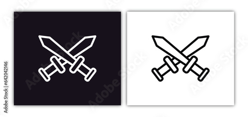 combat icon isolated in white and black colors. combat outline vector icon from army and war collection for web, mobile apps and ui.