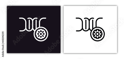 genetic modification icon isolated in white and black colors. genetic modification outline vector icon from artificial intellegence collection for web, mobile apps and ui.