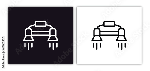 flyboard icon isolated in white and black colors. flyboard outline vector icon from artificial intellegence collection for web, mobile apps and ui.