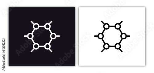 graphene icon isolated in white and black colors. graphene outline vector icon from artificial intellegence collection for web, mobile apps and ui.