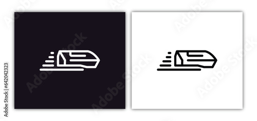 high speed tube icon isolated in white and black colors. high speed tube outline vector icon from artificial intellegence collection for web, mobile apps and ui. photo