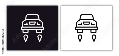 hover transport icon isolated in white and black colors. hover transport outline vector icon from artificial intellegence collection for web, mobile apps and ui.