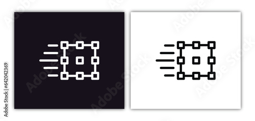 match moving icon isolated in white and black colors. match moving outline vector icon from artificial intellegence collection for web, mobile apps and ui.