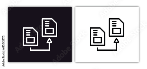 memory transfer icon isolated in white and black colors. memory transfer outline vector icon from artificial intellegence collection for web, mobile apps and ui.