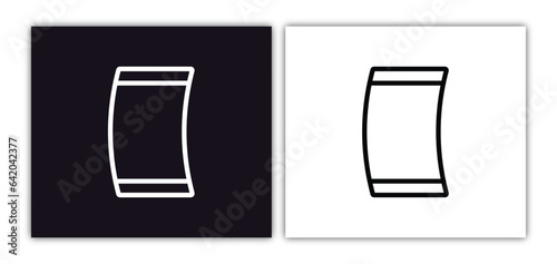 mobile flexible display icon isolated in white and black colors. mobile flexible display outline vector icon from artificial intellegence collection for web, mobile apps and ui.