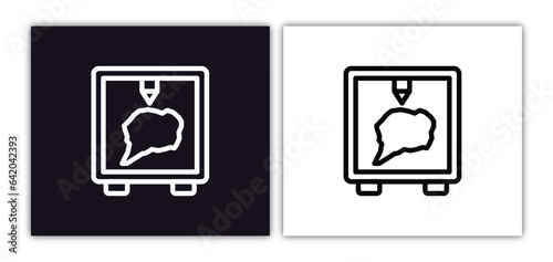 organ printing icon isolated in white and black colors. organ printing outline vector icon from artificial intellegence collection for web, mobile apps and ui.