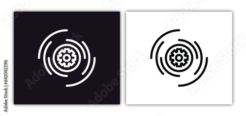 processing icon isolated in white and black colors. processing outline vector icon from artificial intellegence collection for web, mobile apps and ui.